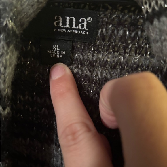 a.n.a Black and Gray Knit Cardigan Sweater - Picture 3 of 3